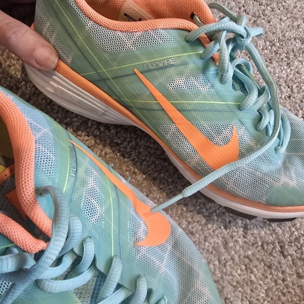 Nike Teal and Orange Athletic Shoes